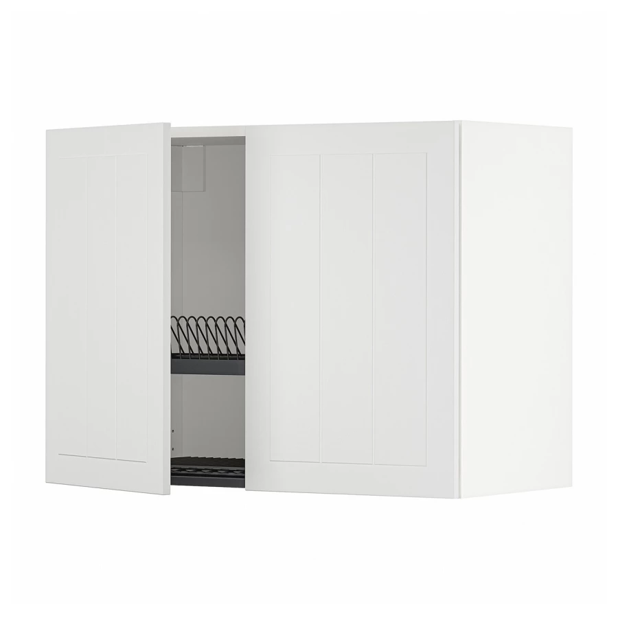 Навесной шкаф с сушилкой - METOD IKEA/ МЕТОД ИКЕА, 60х80 см, белый/светло-серый (изображение №1)