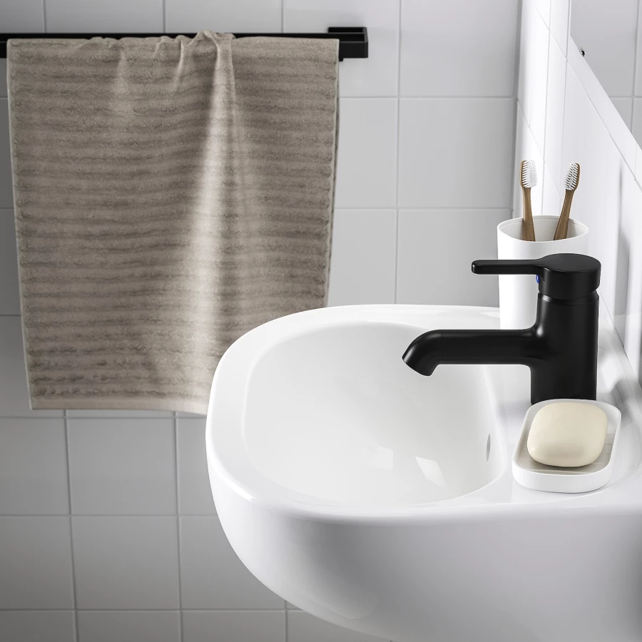 Раковина с сифоном и смесителем - IKEA SKATSJÖN/SKATSJON/RÄNNILEN/RANNILEN/SALJEN, 45х35 см, белый, СКАТШЁН/РЭННИЛЕН/САЛЬЕН ИКЕА (изображение №2)