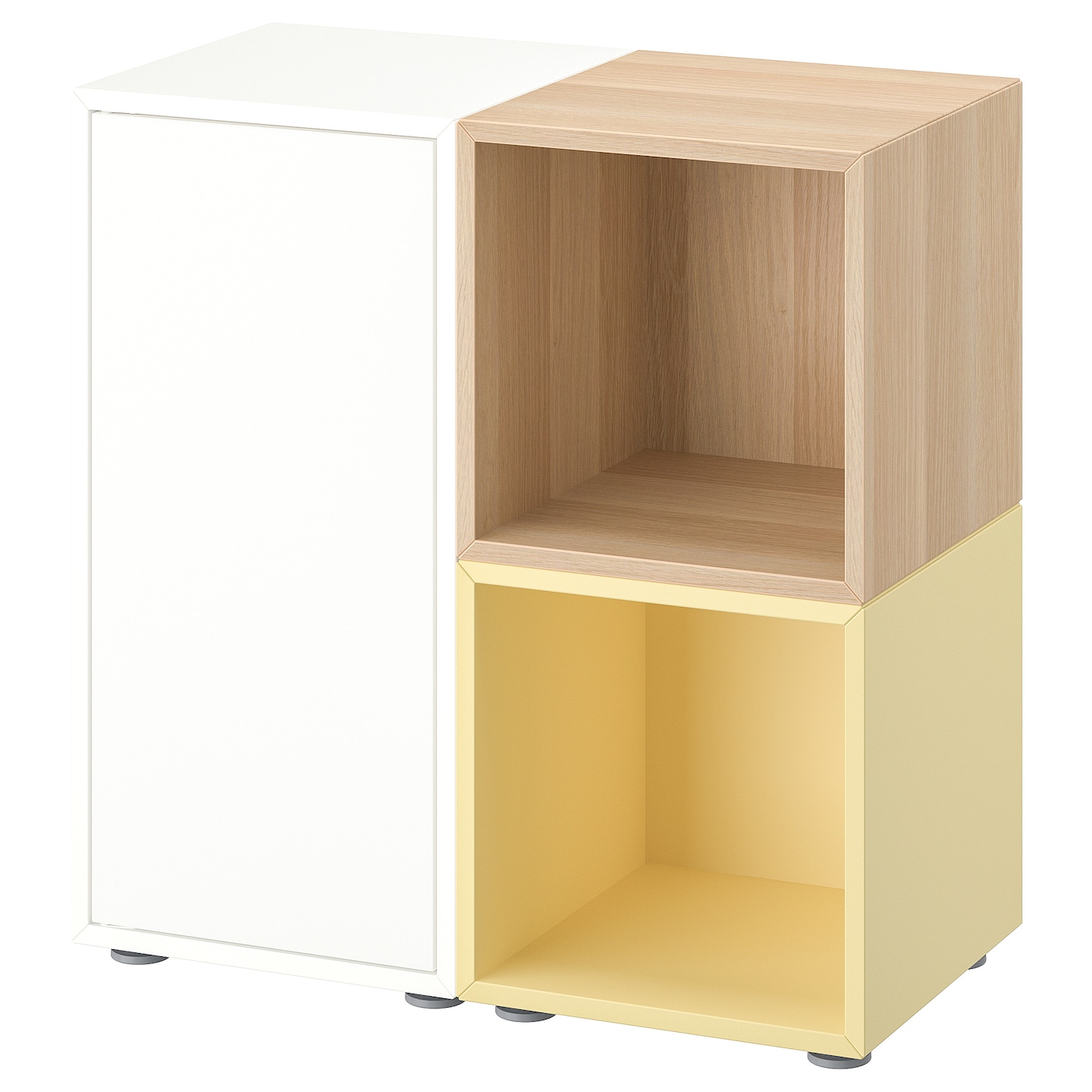 Комбинация для хранения - EKET IKEA/ ЭКЕТ ИКЕА,  72х70  см,  желтый/под беленый дуб/белый