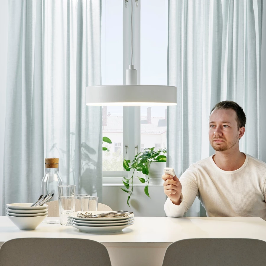 Подвесной светильник - NYMÅNE/NYMАNE IKEA / НИМОНЕ ИКЕА, 38 см, белый (изображение №5)