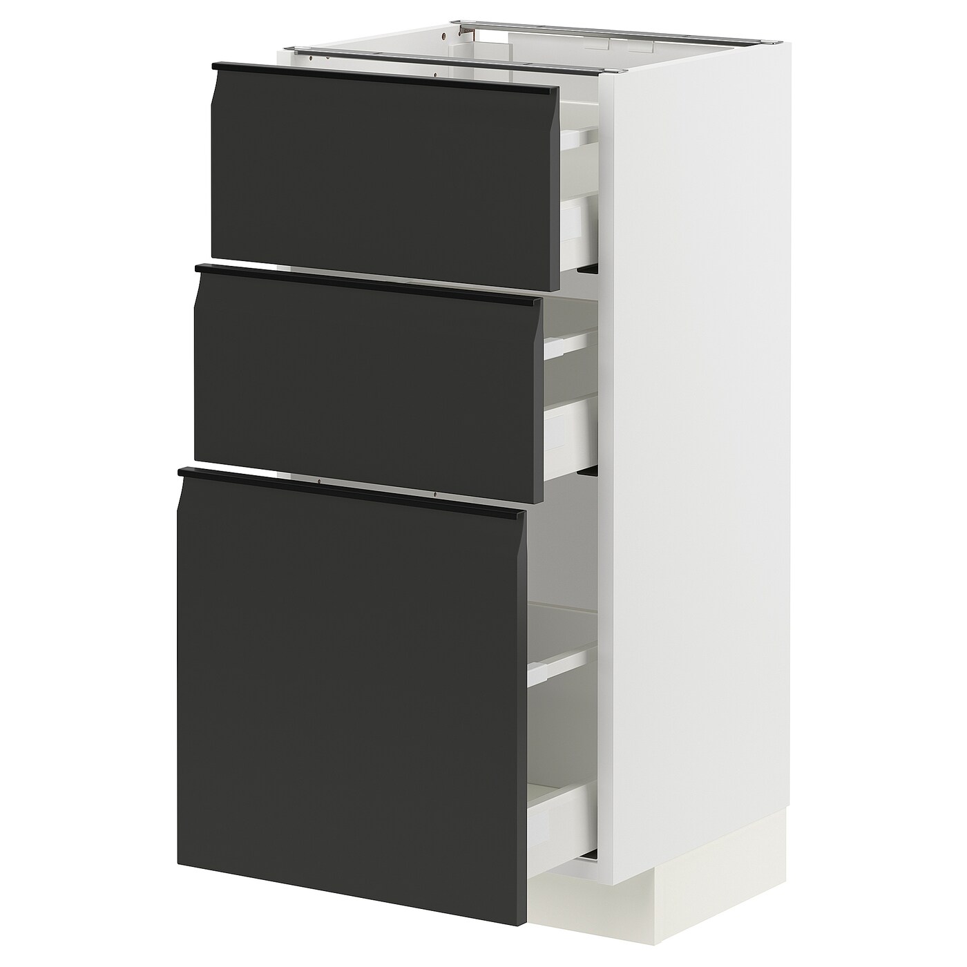 Напольный кухонный шкаф  - IKEA METOD MAXIMERA, 88x39x40см, белый/черный, МЕТОД МАКСИМЕРА ИКЕА