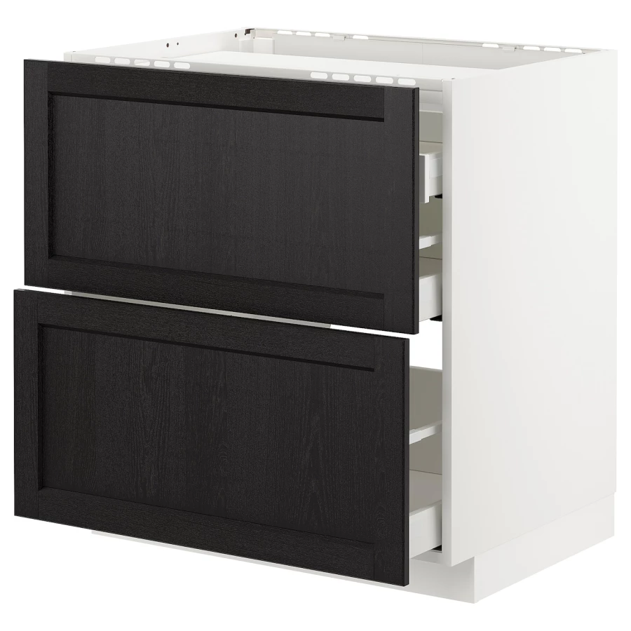 Напольный шкаф  - IKEA METOD MAXIMERA, 88x61,8x80см, белый/черный, МЕТОД МАКСИМЕРА ИКЕА (изображение №1)