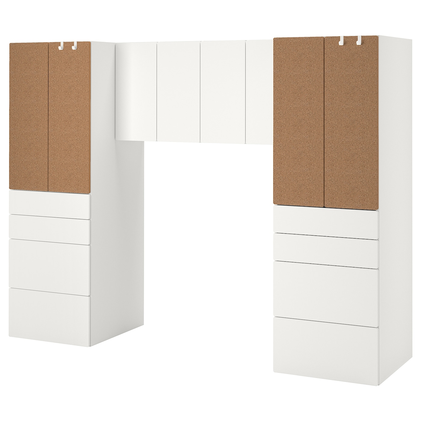 Детская гардеробная комбинация - IKEA PLATSA SMÅSTAD/SMASTAD, 181x57x240см, белый/коричневый, ПЛАТСА СМОСТАД ИКЕА
