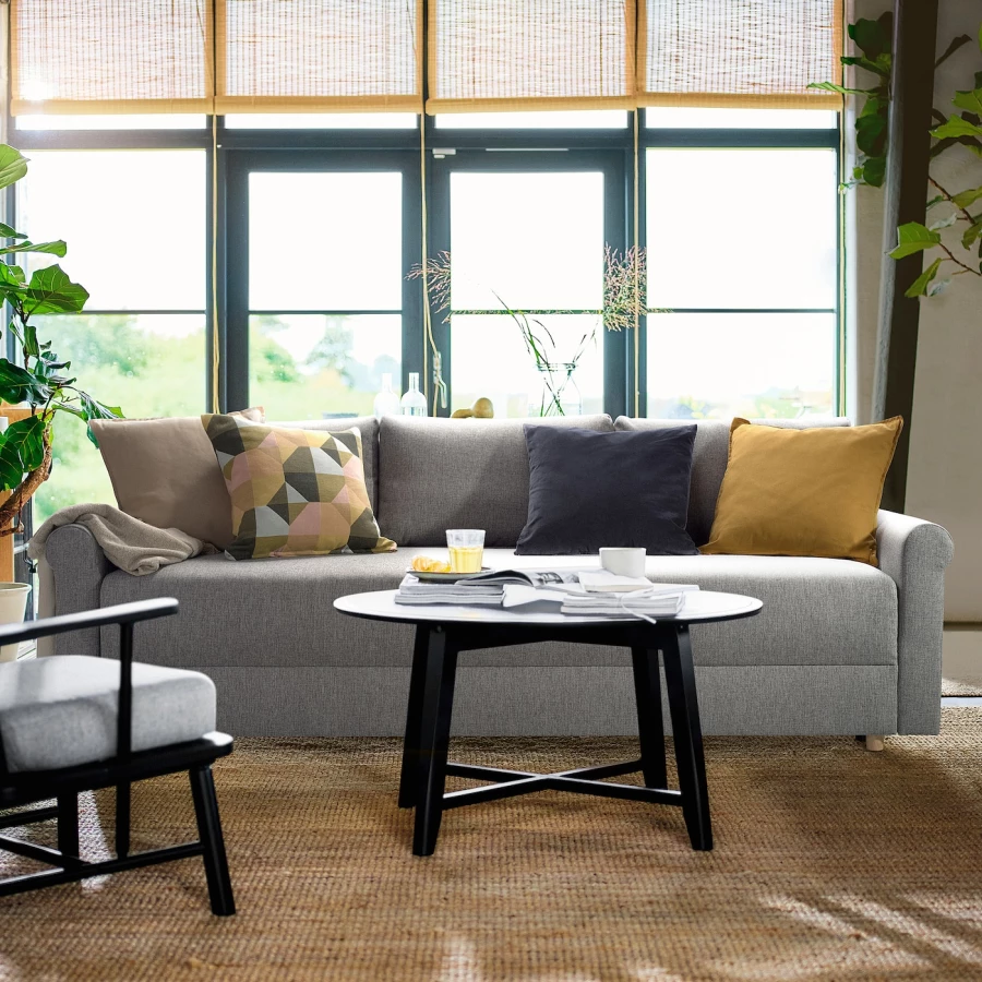 3-местный диван-кровать - IKEA DÅNHULT/DANHULT,  78x96x220см, серый, ДАНХУЛЬТ ИКЕА (изображение №5)
