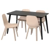 Кухонный стол - LISABO/ODGER IKEA/ ЛИСАБО/ОДГЕР ИКЕА, 140х78х74 см, черный/бежевый