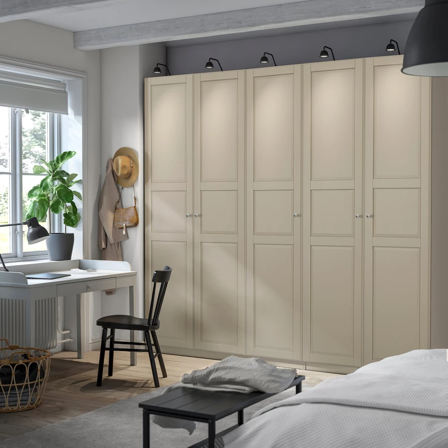 Гардеробная комбинация - IKEA PAX/TYSSEDAL / ПАКС/ТИССЕДАЛЬ ИКЕА, 236x250x60 см ,бежевый (изображение №2)