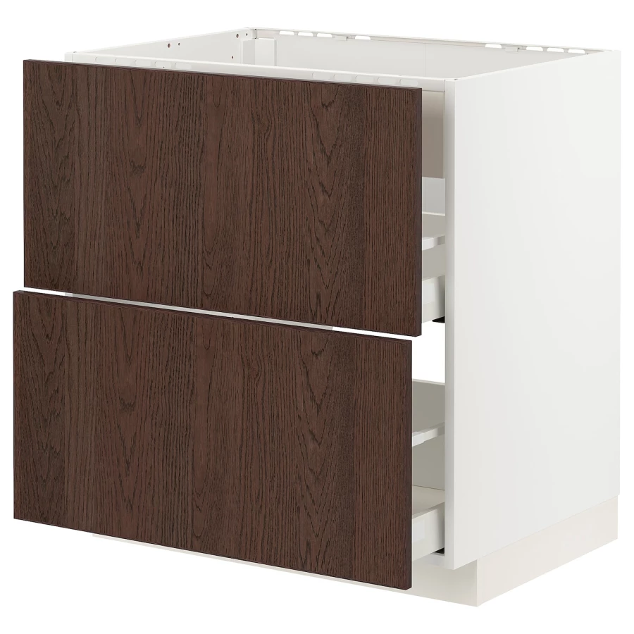 Напольный шкаф - METOD / MAXIMERA IKEA/ МЕТОД/ МАКСИМЕРА ИКЕА,  88х80 см, белый/коричневый (изображение №1)