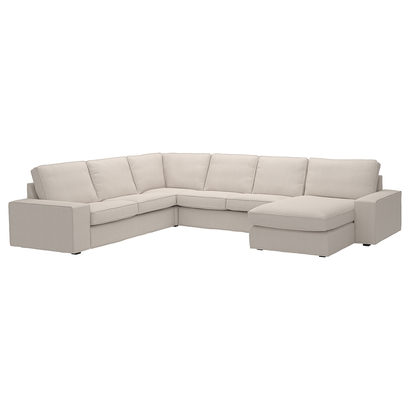 4-местный угловой диван и кушетка - IKEA KIVIK, 83x95x257/347см, бежевый, КИВИК ИКЕА