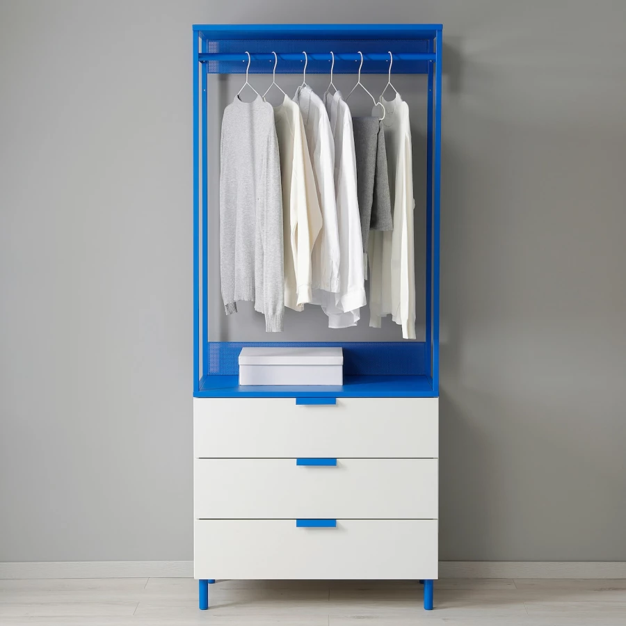 Комбинация для хранения - PLATSA  IKEA/ ПЛАТСА  ИКЕА, 191х80 см, белый/синий (изображение №2)