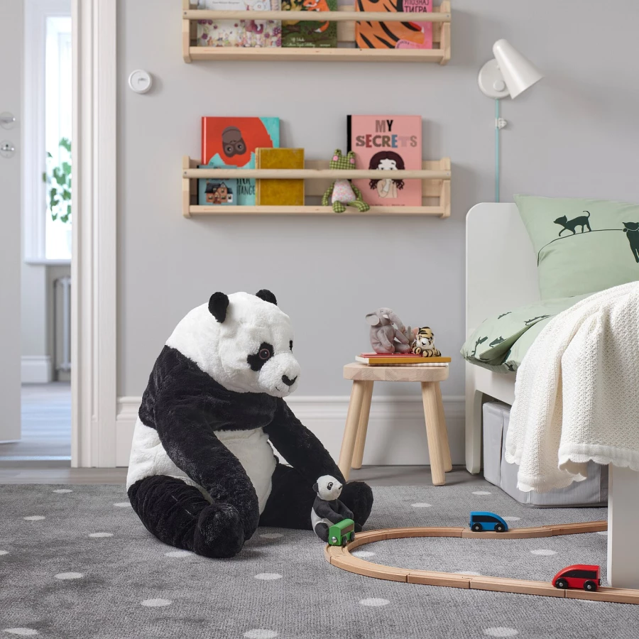 Мягкая игрушка - IKEA DJUNGELSKOG, 47 см, белый/черный ДЬЮНГЕЛЬСКОГ ИКЕА (изображение №2)