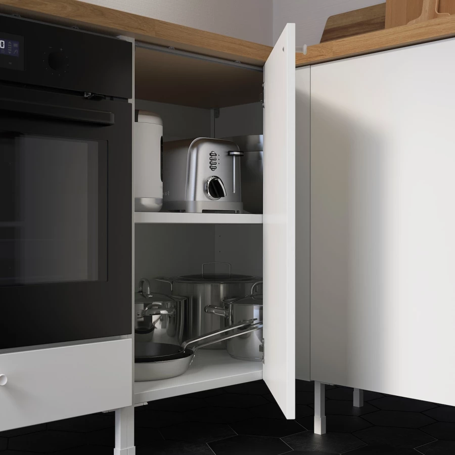 Угловой кухонный гарнитур - IKEA ENHET, 190.5х228.5х75 см, белый, ЭНХЕТ ИКЕА (изображение №9)