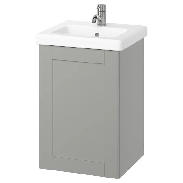 Тумба для ванной - ENHET / TVÄLLEN  /TVАLLEN  IKEA/ ЭНХЕТ / ТВЭЛЛЕН ИКЕА,  44х43х65 см , белый/серый