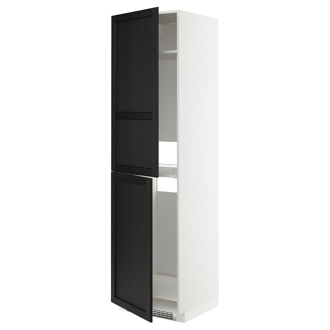Высокий шкаф - IKEA METOD/МЕТОД ИКЕА, 220х60х60 см, черный/белый