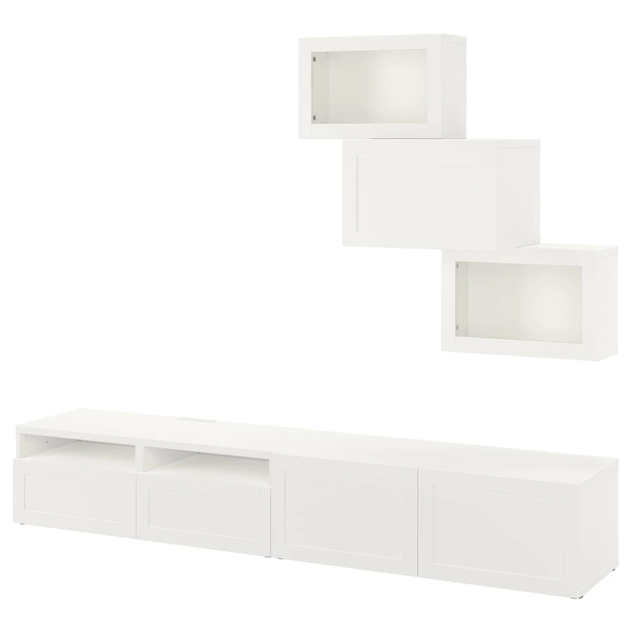 Комбинация для хранения ТВ - IKEA BESTÅ/BESTA, 190x42x240см, белый, БЕСТО ИКЕА (изображение №1)