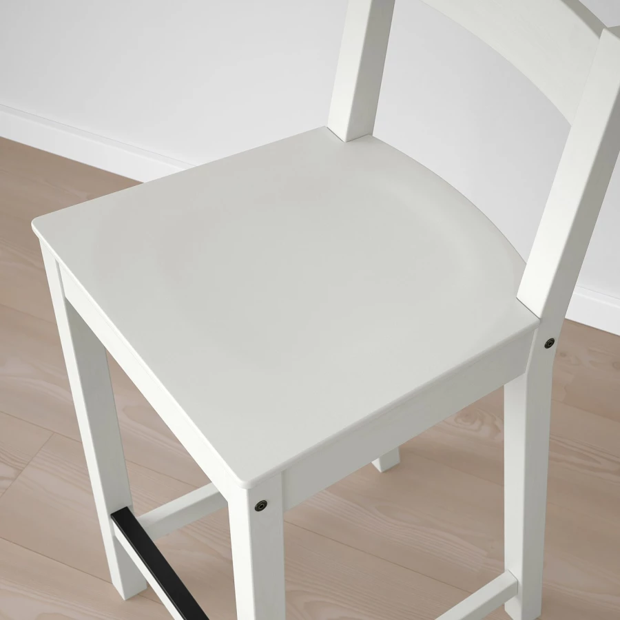 Барный стул со спинкой - NORDVIKEN IKEA/НОРДВИКЕН ИКЕА, 88х40х45 см, белый (изображение №5)