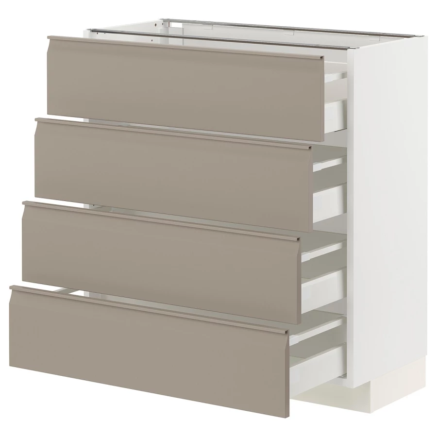 Напольный кухонный шкаф  - IKEA METOD MAXIMERA, 88x39,2x80см, белый/светло-коричневый, МЕТОД МАКСИМЕРА ИКЕА (изображение №1)