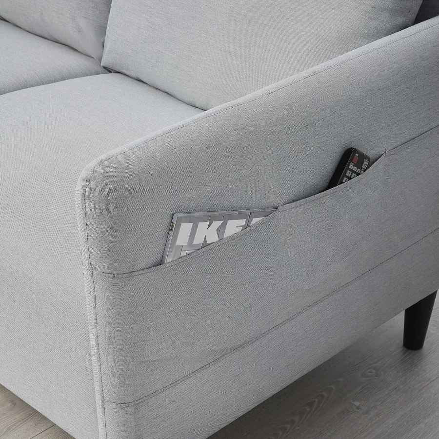 3-местный диван с шезлонгом, IKEA ANGERSBY,  84x196см, светло-серый, АНГЕРСБИ ИКЕА (изображение №5)