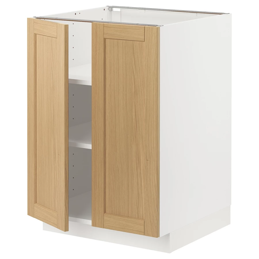Напольный шкаф - METOD IKEA/ МЕТОД ИКЕА,  60х60  см, белый/под беленый дуб (изображение №1)