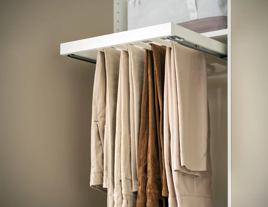 Выдвижная вешалка для брюк - IKEA KOMPLEMENT/КОМПЛИМЕНТ ИКЕА, 75x58 см, белый (изображение №5)