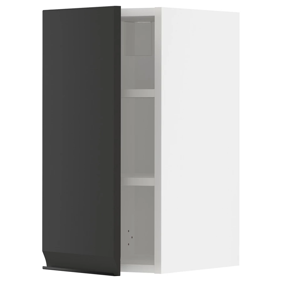 Навесной шкаф с полкой - METOD IKEA/ МЕТОД ИКЕА, 30х60 см, белый/черный (изображение №1)