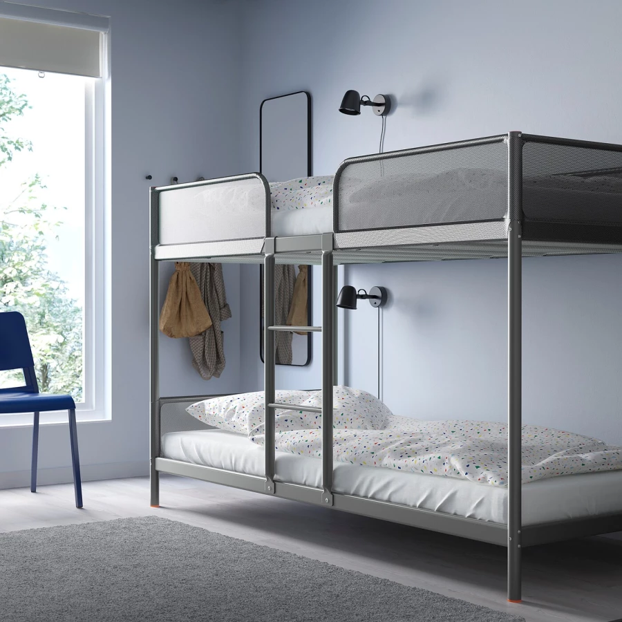 Каркас двухъярусной кровати - IKEA TUFFING/ТУФФИНГ ИКЕА , 207х130,5х96,5 см, черный (изображение №3)