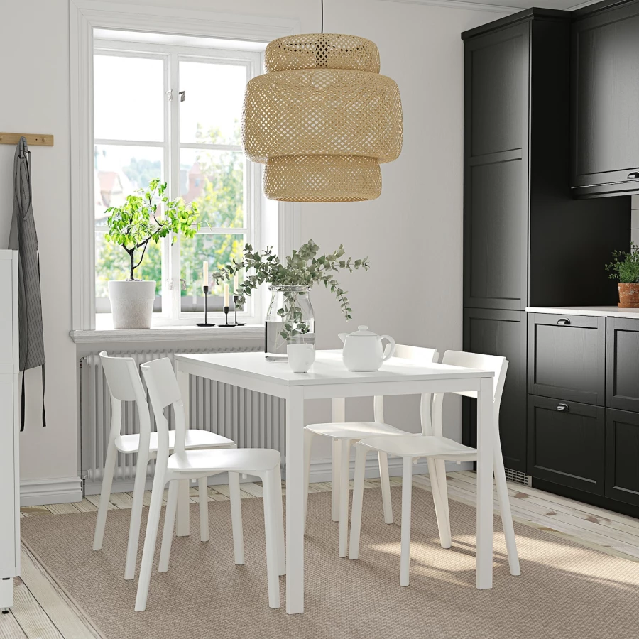 Кухонный стол - VANGSTA/JANINGE IKEA/ВАНГСТ/ЙАНИНГЕ ИКЕА, 120х180 см, белый (изображение №2)
