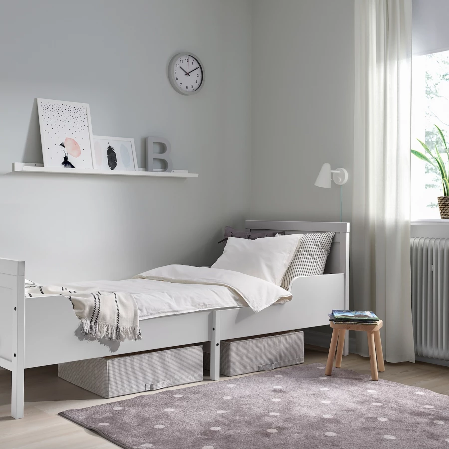 Кровать одноярусная - IKEA SUNDVIK/LURÖY/LURОY/СУНДВИК/ЛУРОЙ ИКЕА  , 80x200 см, белый (изображение №3)