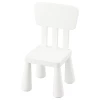 Стул детский - IKEA MAMMUT/МАММУТ ИКЕА, 67х39 см, белый