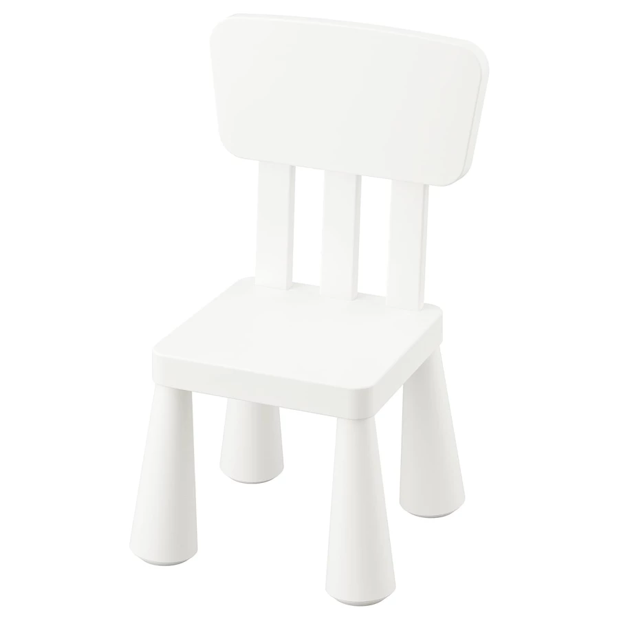 Стул детский - IKEA MAMMUT/МАММУТ ИКЕА, 67х39 см, белый (изображение №1)