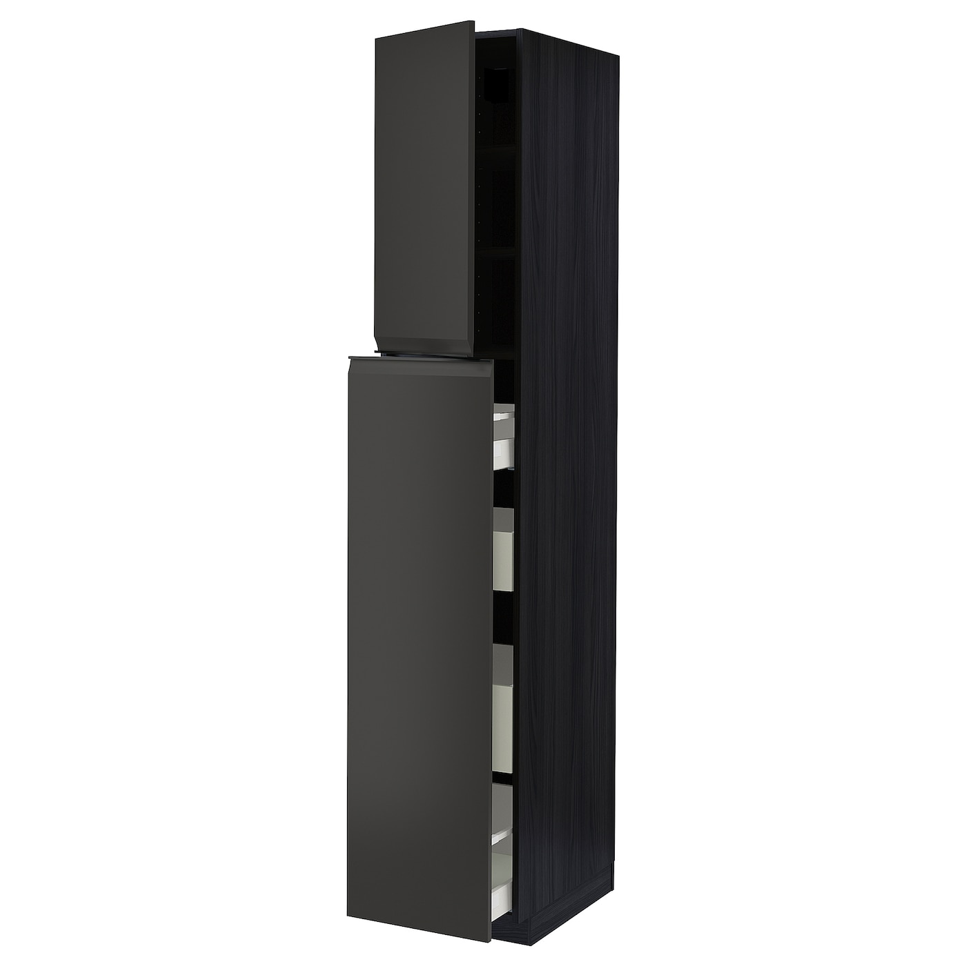 Высокий шкаф - IKEA METOD/MAXIMERA/МЕТОД/МАКСИМЕРА ИКЕА, 220х60х40 см, черный