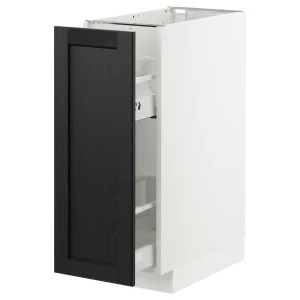 Напольный кухонный шкаф - IKEA METOD MAXIMERA, 88x62x30см, белый/черный, МЕТОД МАКСИМЕРА ИКЕА