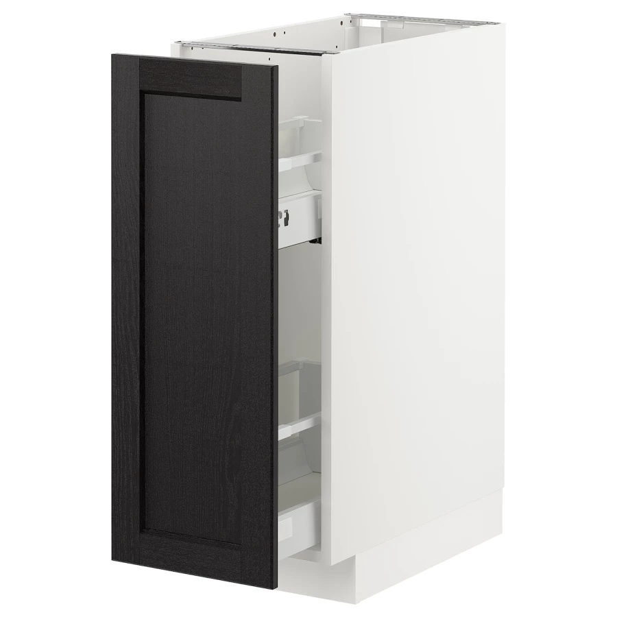 Напольный кухонный шкаф  - IKEA METOD MAXIMERA, 88x62x30см, белый/черный, МЕТОД МАКСИМЕРА ИКЕА (изображение №1)