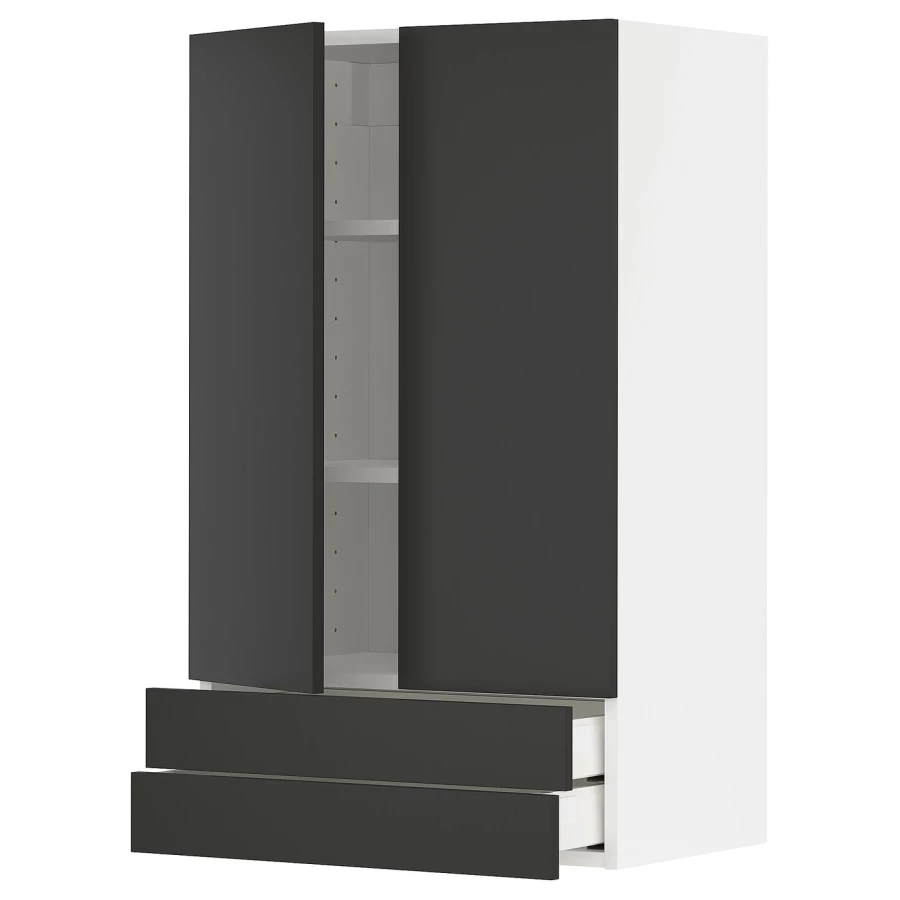 Шкаф  - METOD / MAXIMERA IKEA/  МЕТОД/МАКСИМЕРА ИКЕА, 100х60 см, белый/черный (изображение №1)