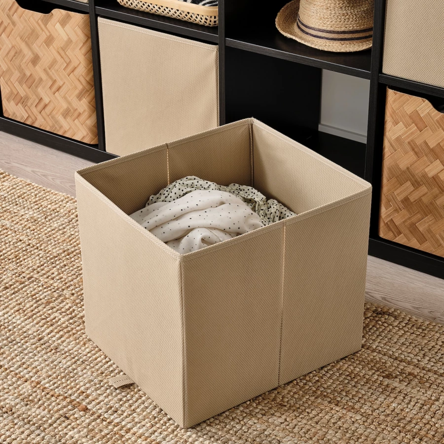 Коробка - KOSINGEN IKEA/ КОСИНГЕН ИКЕА, 33x38x33 см, бежевый (изображение №4)
