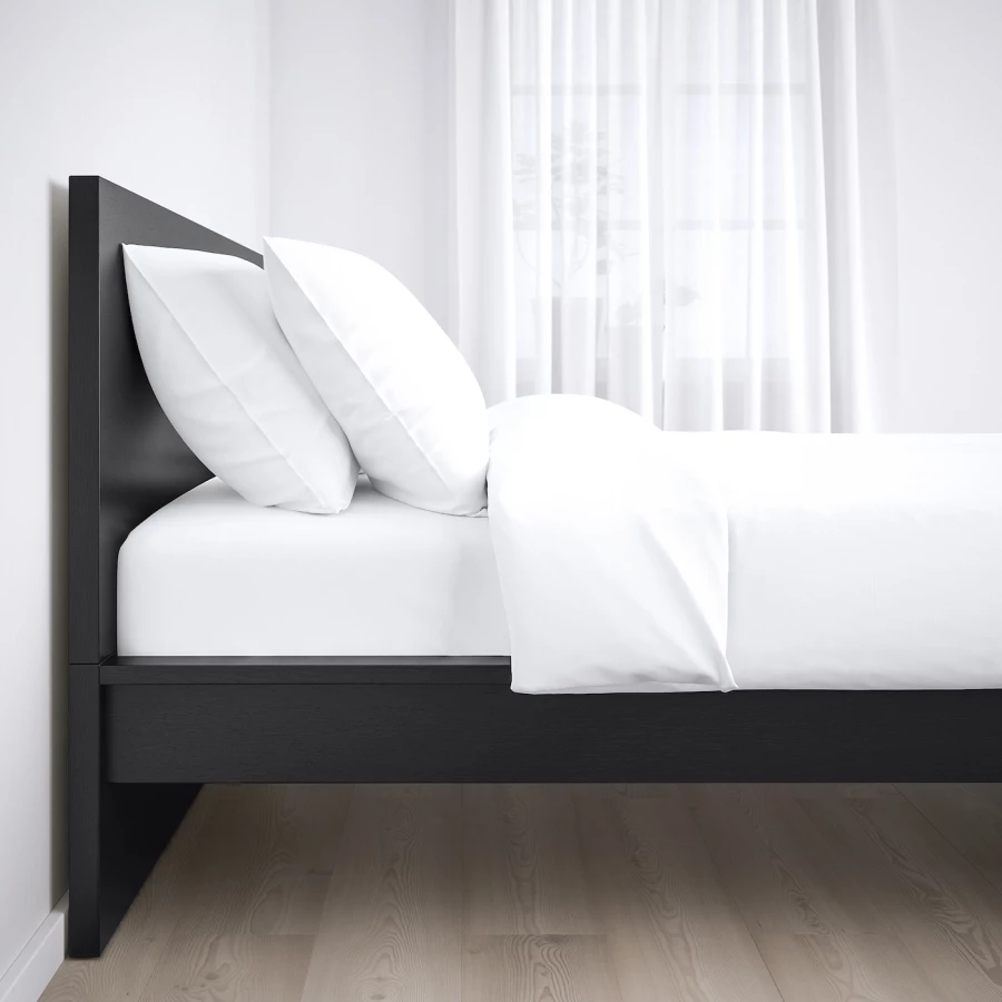 Комплект мебели для спальни - IKEA MALM/LINDBÅDEN/LINDBADEN, 140х200 см, черный, МАЛЬМ/ЛИНДБАДЕН ИКЕА (изображение №3)