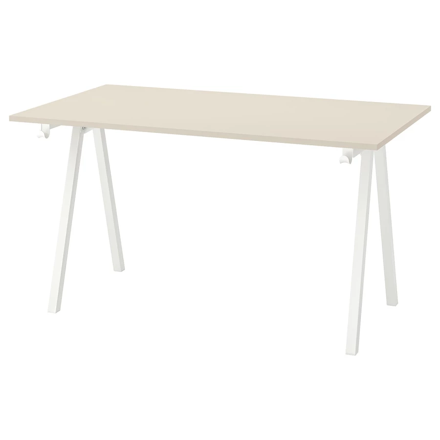 Письменный стол - IKEA TROTTEN, 140х80 см, бежевый/белый, ТРОТТЕН ИКЕА (изображение №1)