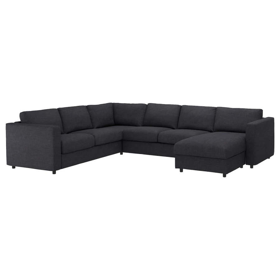 VIMLE Чехол на угловой диван 5-местный с шезлонгом/Хилларед антрацит ИКЕА (изображение №1)