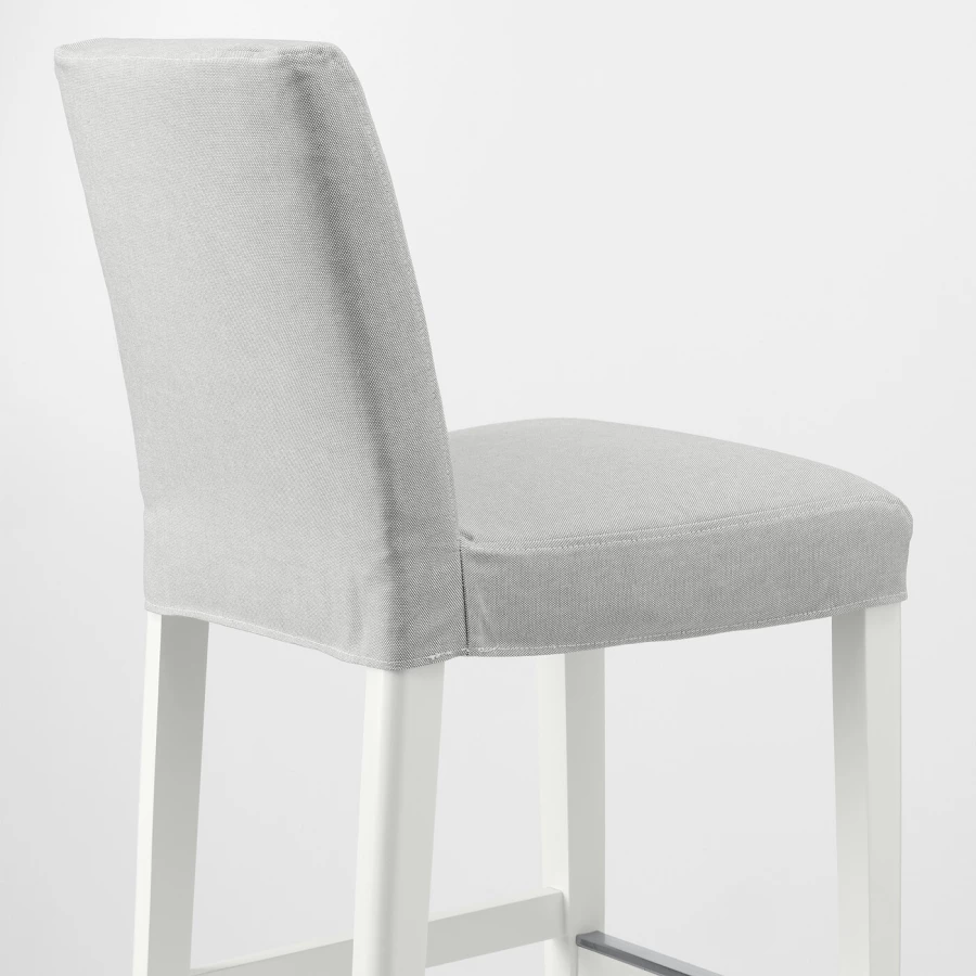 Барный стул со спинкой - BERGMUND IKEA/БЕРГМУНД ИКЕА, 97х45х48см, серый (изображение №3)