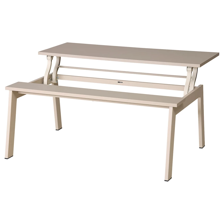 Журнальный стол, регулируемый - IKEA ИКЕА LJUNGSBRO, 104x70 см, бежевый (изображение №2)
