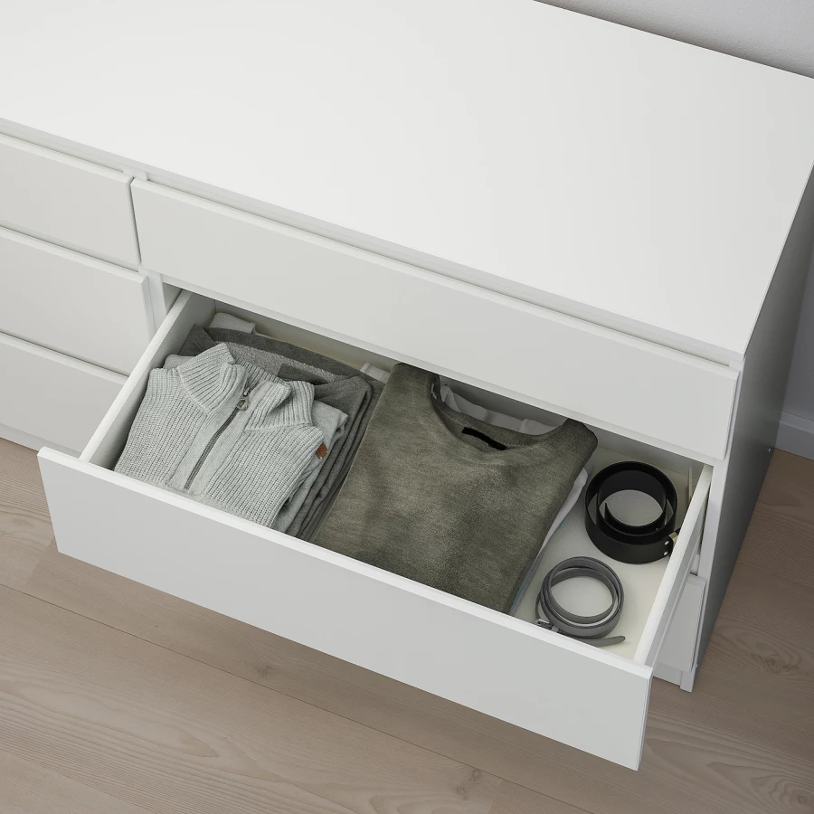 Комбинация мебели для спальни - IKEA SLATTUM/KULLEN, 200x140см, белый, СЛАТТУМ/КУЛЛЕН ИКЕА (изображение №10)