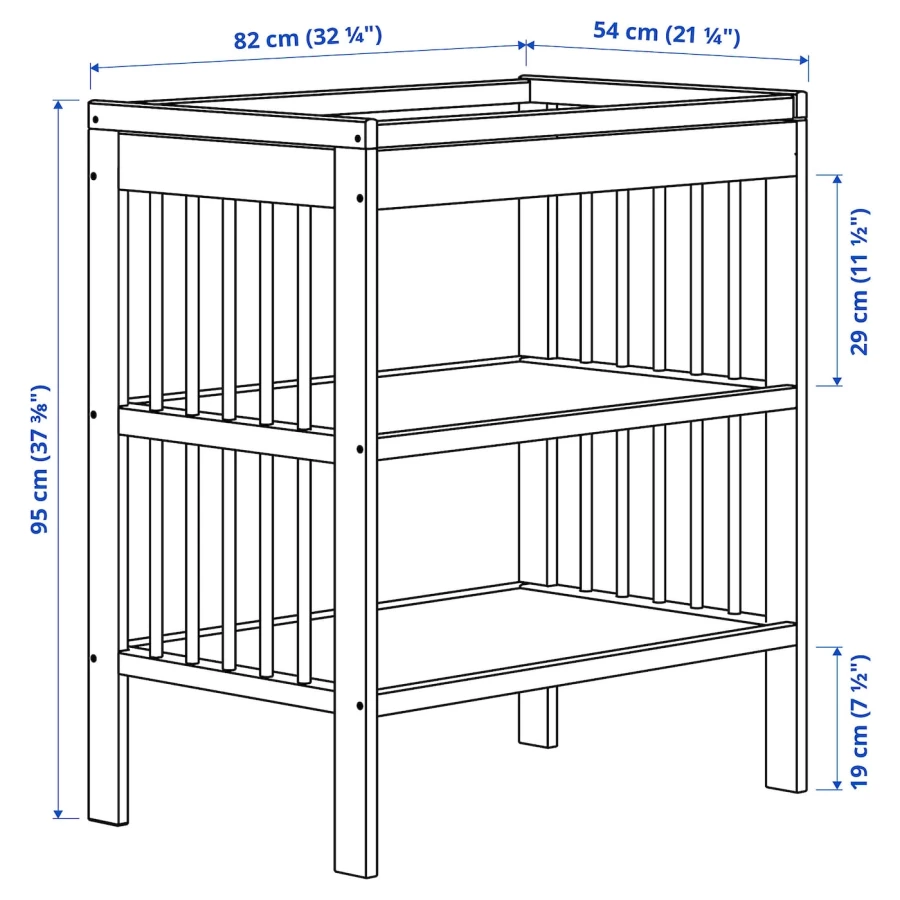 Столик пенальный - IKEA GULLIVER, 82x54x93 см, белый, ИКЕА (изображение №5)