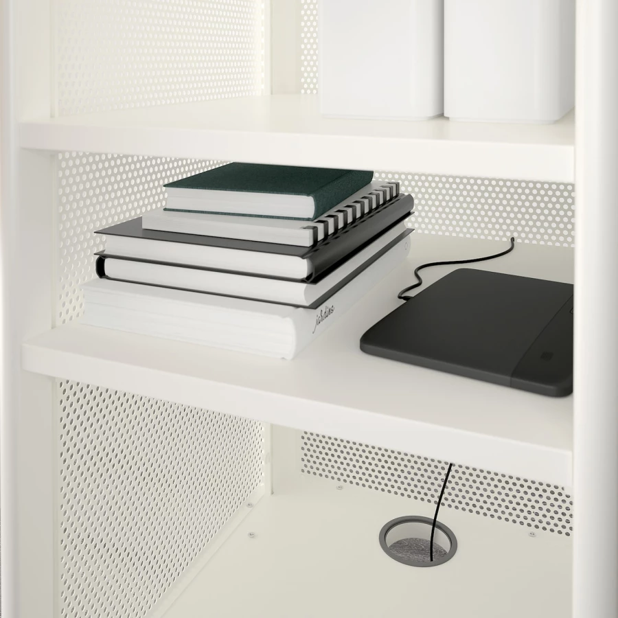 Офисный шкаф с умным замком - IKEA BEKANT, 41х101см, белый/под беленый дуб, ИКЕА БЕКАНТ (изображение №6)