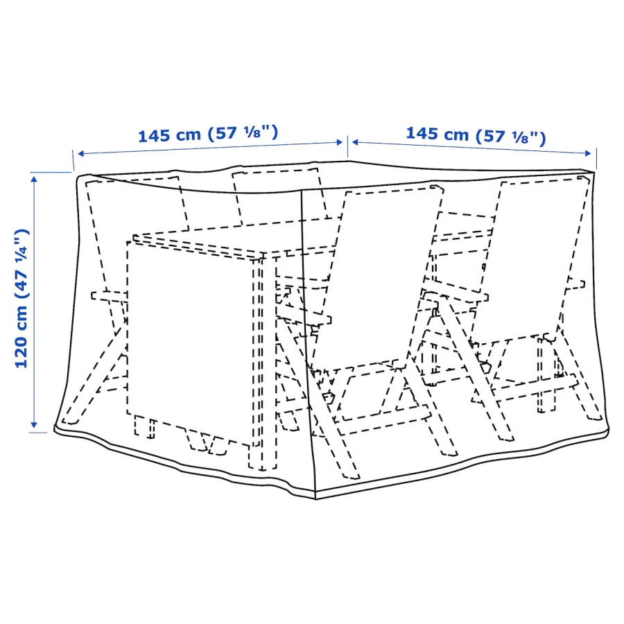 Сумка для хранения садовой мебели - TOSTERÖ /TOSTERО IKEA/ ТОСТЕРО ИКЕА,  145x145 см, черный (изображение №6)