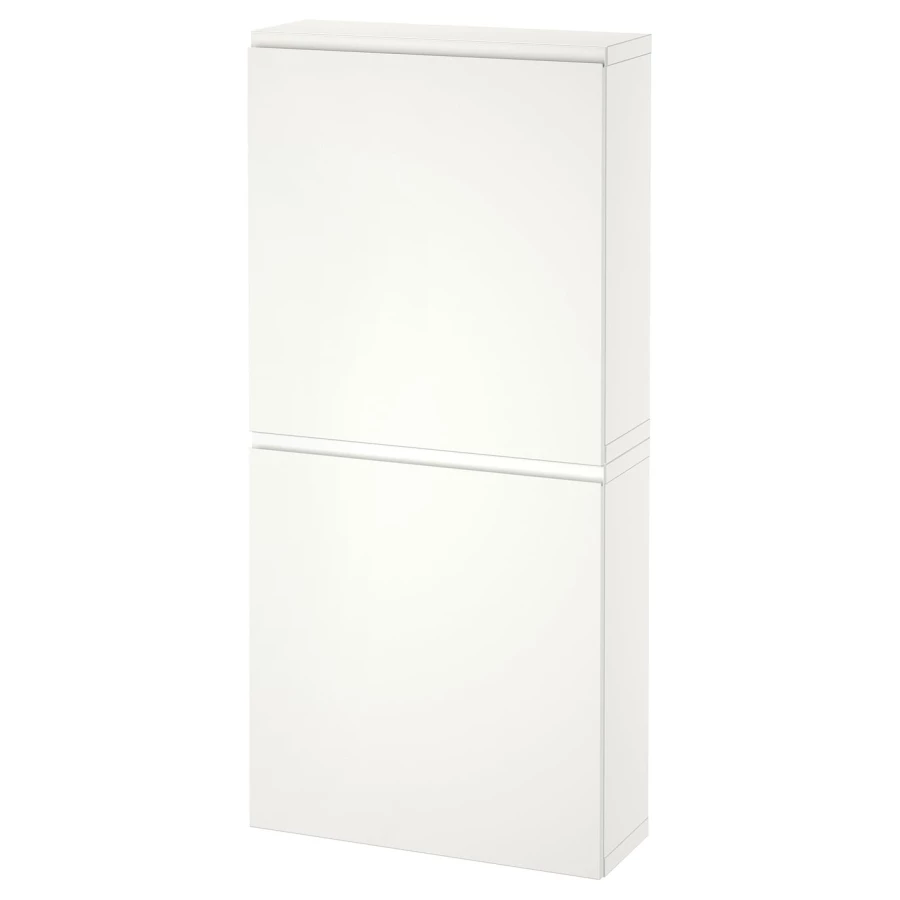 Комбинация навесного шкафа - IKEA BESTÅ/BESTA/БЕСТО ИКЕА, 60х22х128 см, белый (изображение №1)