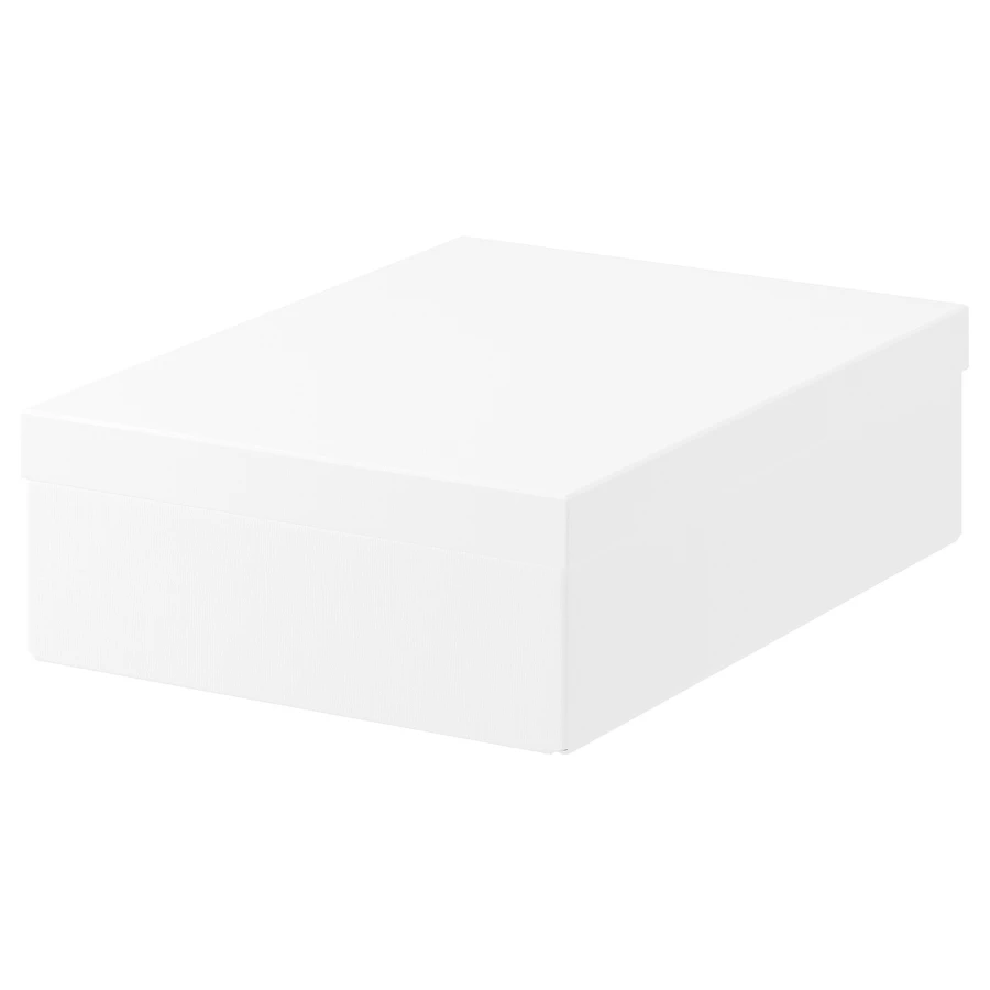 Коробка с крышкой - TJENA IKEA/ ТЬЕНА ИКЕА, 35х24х10 см,  белый (изображение №1)