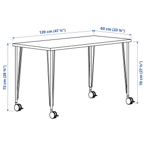Письменный стол - IKEA LAGKAPTEN/KRILLE, 120х60 см, под беленый дуб/белый, ЛАГКАПТЕН/КРИЛЛЕ ИКЕА