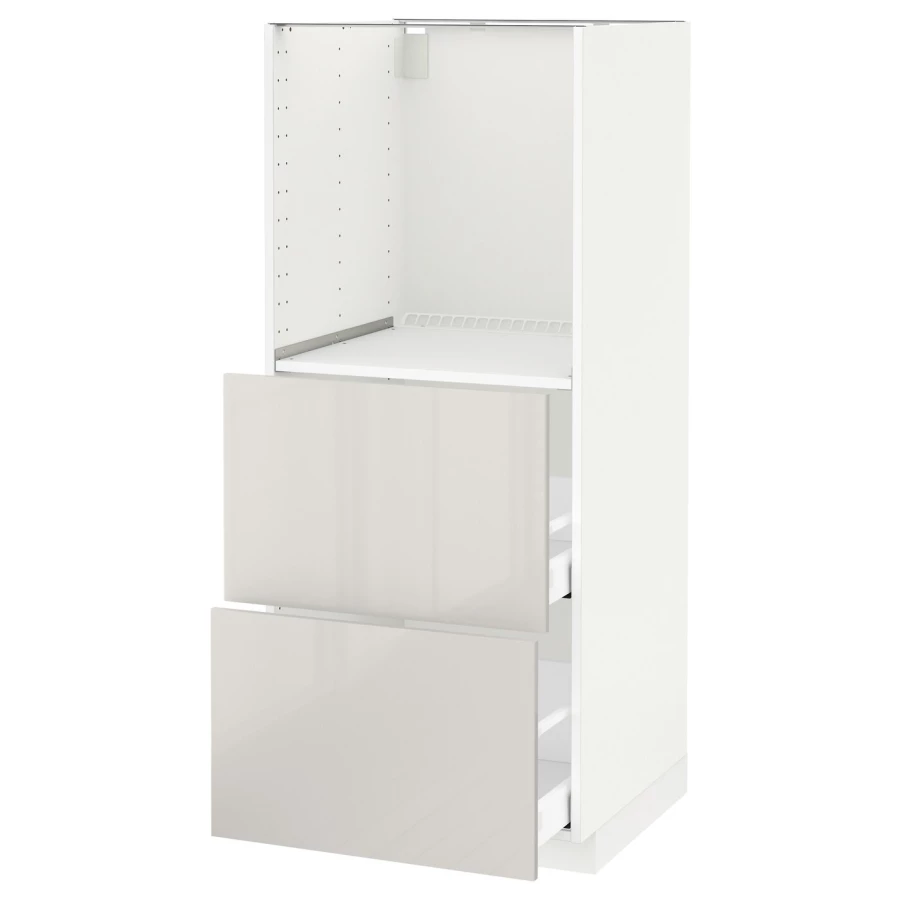 Напольный шкаф - METOD / MAXIMERA IKEA/ МЕТОД/ МАКСИМЕРА ИКЕА,  60х148 см, белый/светло-серый (изображение №1)