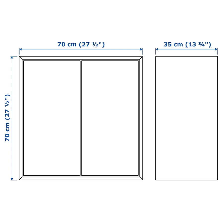 Настенный шкаф - IKEA EKET, 70x35x70 см, белый, ЭКЕТ ИКЕА (изображение №5)