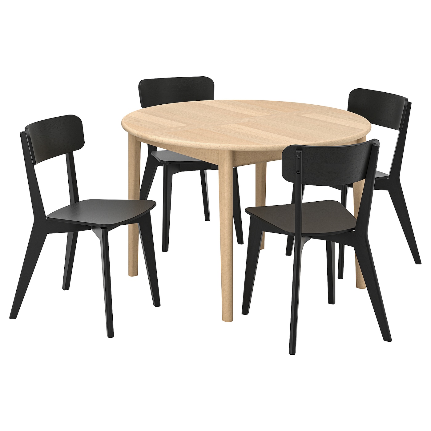Стол и 4 стула - SKANSNÄS / LISABO/SKANSNАS IKEA/ СКАНСНАС/  ЛИСАБО ИКЕА, 170х75 см,  под беленый дуб /черный