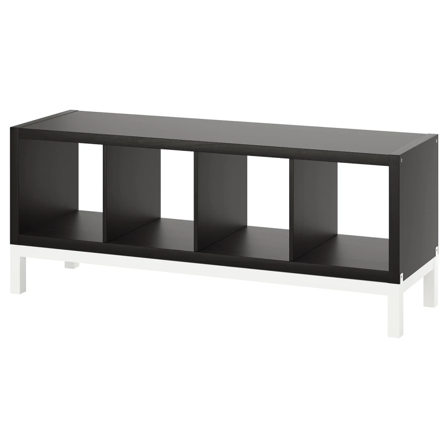 Стеллаж - IKEA KALLAX, 147х39х59 см, черно-коричневый/белый, КАЛЛАКС ИКЕА (изображение №1)